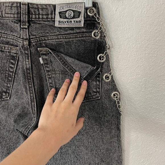 COPY - Custom Vintage silver tab Levi’s 512 chainside jeans🌟 - Picture 8 of 10